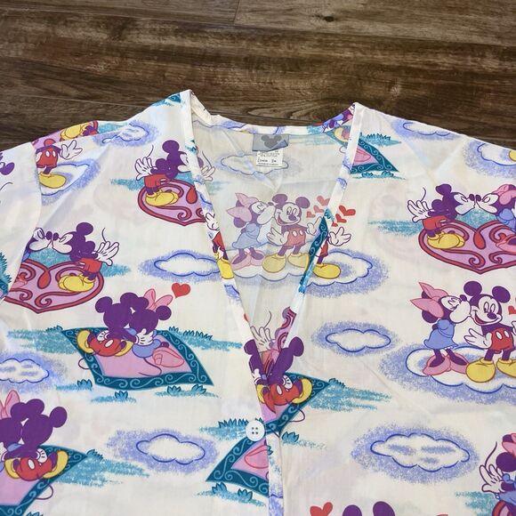 Disney Barco Uniforms Mickey Minnie Mouse Scrub Top Medium Jacket Nurse NEW - Picture 6 of 16